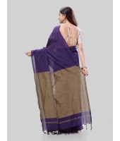 DESH BIDESH Women`s Khadi Cotton Handloom RupSagar Design Saree Without Blouse Piece(Purple)